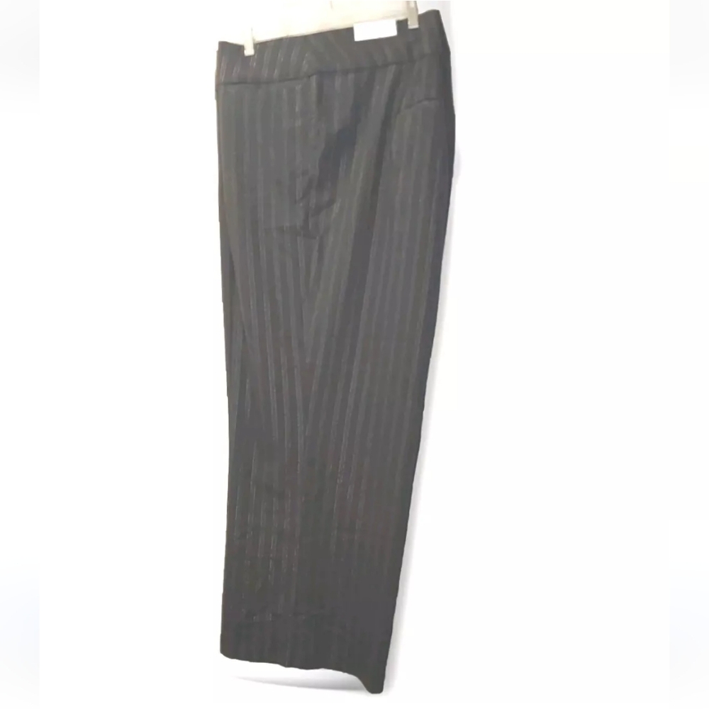 Lane Bryant Wide Leg Allie Pant Trousers Woman Plus 28W 5X Black Pinstriped New - Picture 4 of 12
